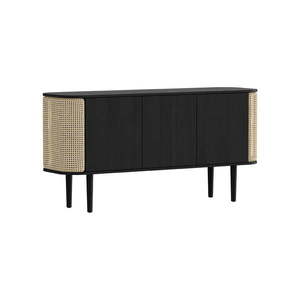 Nízka komoda v dekore duba v čierno-prírodnej farbe 150x75 cm Treasures – UMAGE vyobraziť