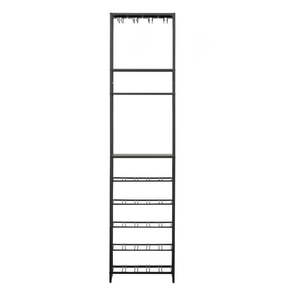 Čierna kovová vinotéka počet na 25 fliaš, 45x185 cm Reese – WOOOD vyobraziť