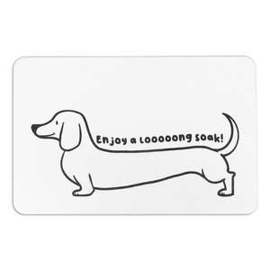 Biela kúpeľňová predložka z kremeliny 39x60 cm Dachshund – Artsy Doormats vyobraziť