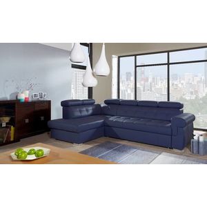 PYKA Atlanta L kožená rohová sedačka s rozkladom modrá vyobraziť