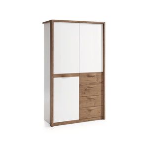 TARANKO Como CM-2D šatníková skriňa biely vysoký lesk / dub Como vyobraziť