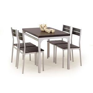 HALMAR Malcolm 1+4 jedálenský set wenge / oceľ vyobraziť
