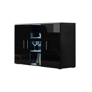 CAMA MEBLE Soho S7 komoda čierna / čierny lesk vyobraziť