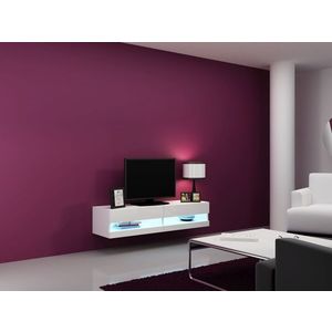 CAMA MEBLE Vigo New 140 tv stolík na stenu biela / biely lesk vyobraziť