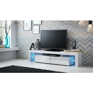 CAMA MEBLE Solo tv stolík biela / biely lesk vyobraziť