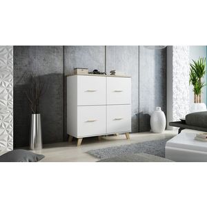 CAMA MEBLE Lotta 110 4D komoda biela / dub sonoma vyobraziť