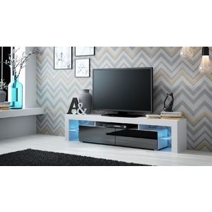 CAMA MEBLE Solo tv stolík biela / čierny lesk vyobraziť