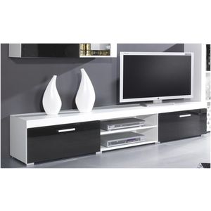 CAMA MEBLE Samba REG8 tv stolík biela / čierny lesk vyobraziť