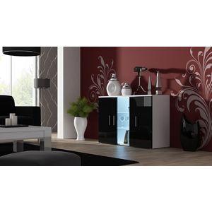 CAMA MEBLE Soho S7 komoda biela / čierny lesk vyobraziť
