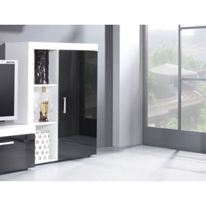 CAMA MEBLE Samba REG3 komoda biela / čierny lesk vyobraziť