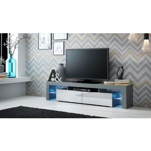 CAMA MEBLE Solo tv stolík sivá / biely lesk vyobraziť