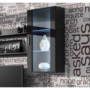 CAMA MEBLE Soho S2 vitrína na stenu čierna / čierny lesk vyobraziť