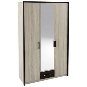 NABBI Seina W-3D trojdverová šatníková skriňa so zrkadlom dub sonoma / wenge magic vyobraziť
