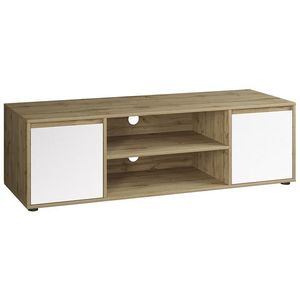 NABBI Norman TV-E-2D tv stolík biela / dub wotan vyobraziť