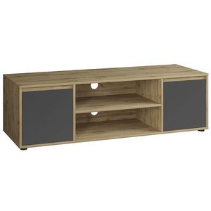 NABBI Norman TV-E-2D tv stolík sivý grafit / dub wotan vyobraziť