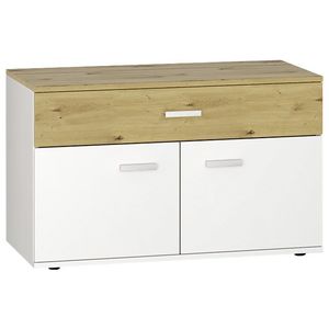 NABBI Bristol S-2D/1DR dvojdverová predsieňová skrinka so zásuvkou biela / dub artisan vyobraziť