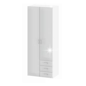 KONDELA Gwen 70425 2D šatníková skriňa biela vyobraziť