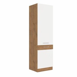 KONDELA Vega 60 DK-210 2F P potravinová skriňa dub lancelot / biely vysoký lesk vyobraziť
