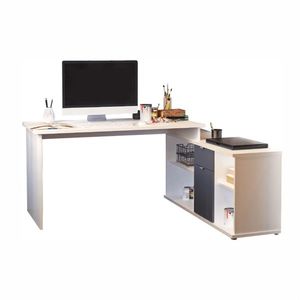 KONDELA Dalton 2 New L/P rohový pc stolík biela / sivá vyobraziť