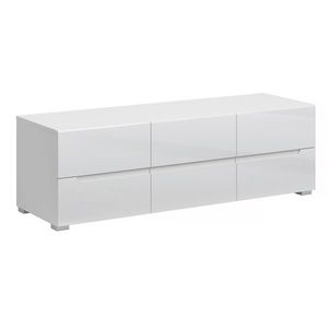 KONDELA Jolk 6S/140 tv stolík biela / biely lesk vyobraziť