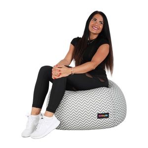 KONDELA Gomby sedací vak sivá / biela / vzor vyobraziť