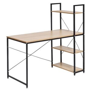 KONDELA Veina písací stôl s regálom dub / čierna vyobraziť