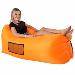 KONDELA Lebag nafukovací sedací vak oranžová vyobraziť