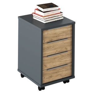 KONDELA Rioma New Typ 14 kontajner na kolieskach grafit / dub artisan vyobraziť
