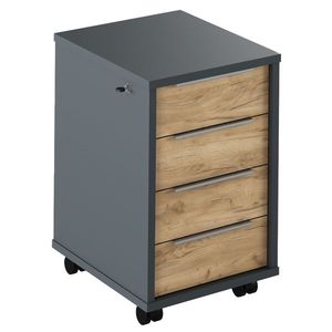 KONDELA Rioma New Typ 30 kontajner na kolieskach grafit / dub artisan vyobraziť