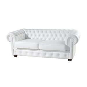 PYKA Chesterfield kožená trojsedačka wenge / biela (White snow) vyobraziť
