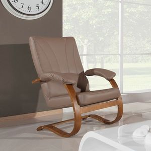 PYKA Galicja kožené kreslo drevo D3 / cappuccino vyobraziť