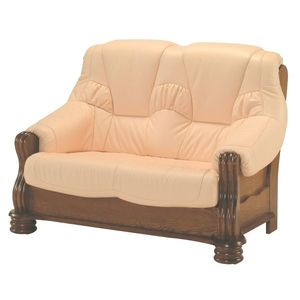 PYKA Adam kožená dvojsedačka drevo D3 / svetlomarhuľová (Rose white) vyobraziť