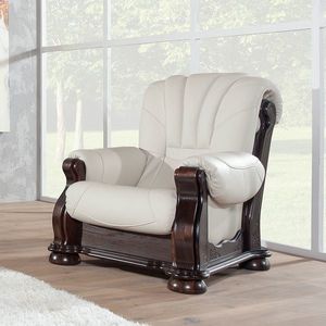 PYKA Cezar III kožené kreslo wenge / biela (White snow) vyobraziť