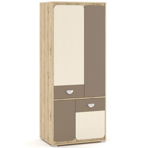 NABBI Loros W-4D štvordverová šatníková skriňa dub artisan / latte / champagne vyobraziť