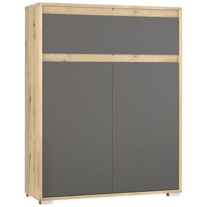 NABBI Thebes CH-2D1DRW dvojdverová komoda so zásuvkou dub artisan / sivá vyobraziť