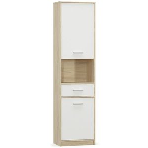NABBI Tavir PB-2D1DRW vitrína dub sonoma / biela vyobraziť