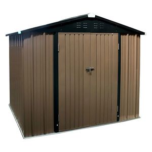 NABBI Toolster plechový záhradný domček 186x239x188 cm hnedá / čierna vyobraziť
