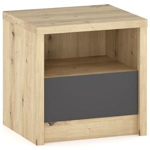 NABBI Daicos N nočný stolík (2 ks) dub artisan / sivá vyobraziť