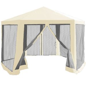 KONDELA Ringe Typ 2 záhradný altánok 390x390 cm béžová / čierna vyobraziť