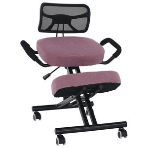 KONDELA Rufus ergonomická kľakačka na kolieskach ružová / čierna vyobraziť
