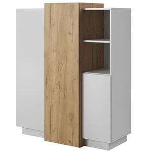 KONDELA Trio 3D trojdverová komoda biela / dub craft zlatý vyobraziť