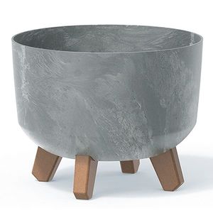 NABBI DGRL240E plastový kvetináč na nožičkách 23, 8 cm sivý betón vyobraziť