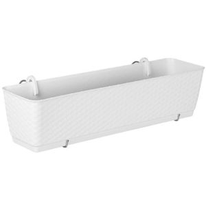 NABBI DRL500PW plastový balkónový kvetináč 49, 2 cm biela vyobraziť