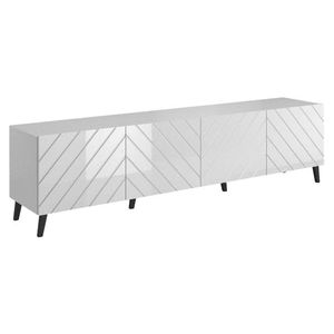 CAMA MEBLE Abeto 200 tv stolík biela / biely lesk vyobraziť
