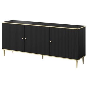 CAMA MEBLE Glamour 180 trojdverová komoda čierna / zlatá vyobraziť
