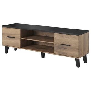 CAMA MEBLE Lotta 160 2D2K tv stolík dub wotan / čierna vyobraziť