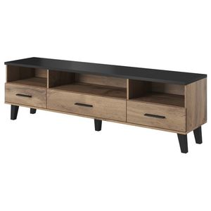 CAMA MEBLE Lotta 180 3S3K tv stolík dub wotan / čierna vyobraziť