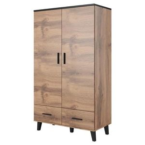 CAMA MEBLE Lotta 2D2S dvojdverová šatníková skriňa so zásuvkami dub wotan / čierna vyobraziť