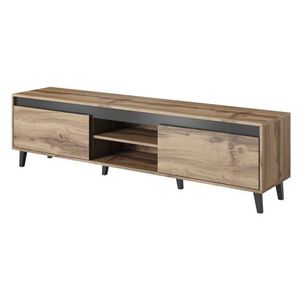 CAMA MEBLE Nord 2 tv stolík dub wotan / antracit / čierna vyobraziť