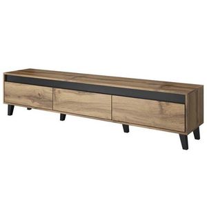 CAMA MEBLE Nord tv stolík dub wotan / antracit / čierna vyobraziť